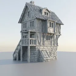 Shady Merchant House Tabletop Terrain 28 mm 3D print model