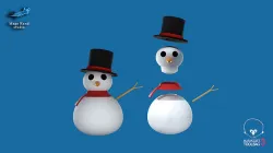 Snowman in top hat 3D print model