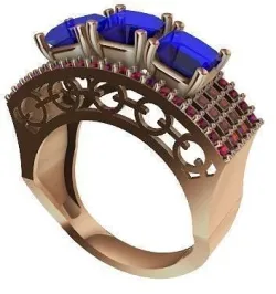 Solitere Line Diamond Ring 3dm stl render detail 3D print model 3D print model