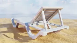 Sun lounger Deck chair Resting  beach bed Low-poly 3D model