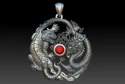 Tiger and Dragon - Tigre e Dragao Pendant 3D print model