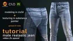 Tutorial Clo3d and MD Realistic jean modeling and texturing 3D model