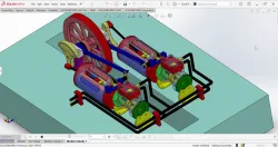 Twin Steam Engines in Factory Layout