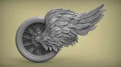winged wheel 3D print model
