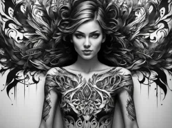 Woman in Wall Tattoo Art - Hueforge - Filament Paintinng