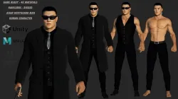 3D REALISTIC HUMAN RIGGED CHARACTER - ASIAN BODYGUARD MAN Low-poly 3D model