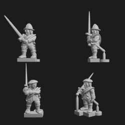 6-15mm 17th Century Pike & Shotte Scottish Swordsmen (ECW) (8 Characters) P&S-10
