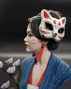 AIKA STL bust of asian woman 3D print model
