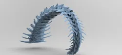 Alien Dragon Tail Arch bridge 3D model