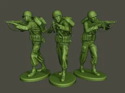 American soldier ww2 Shoot Stand A2 3D print model