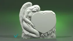 angel rose heart stl obj mlt 3D print model