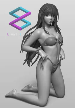 Anime Girl Statue  3D print model