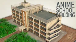 Anime School Building - 3D 3D model