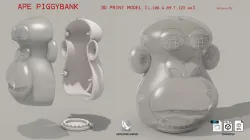 Ape piggybank  3D print model