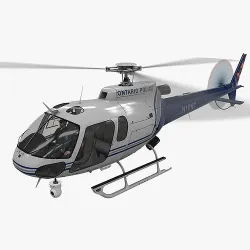 AS-350 Ontario Police Animated Low-poly 3D model