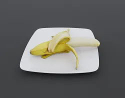 Banana in plate 3D model
