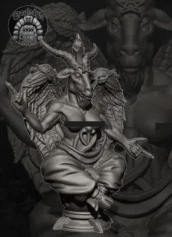 Baphomet statue of demon with wings 3D print model