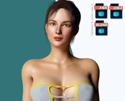 Beautiful Woman in Bikini  Low-poly 3D model