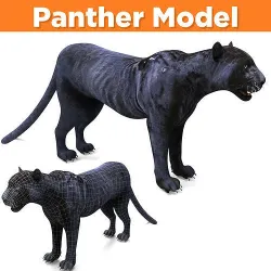 Black Panther 3D Models game ready Low-poly 3D model