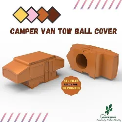 Camper Van Tow Ball Cover Cap Design 3 3D print model