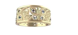 Celtic Butterfly gem Ring 3D print model