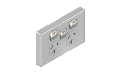 Clipsal C2000 Series twin switch socket outlet 250V, 10A Part Number C2025XA-WE
