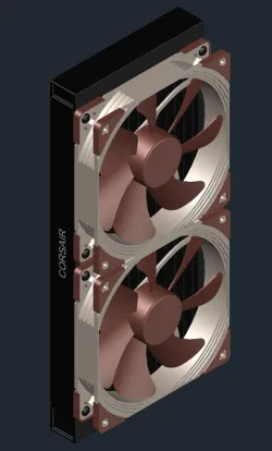 Corsair H115i Pro XT Radiator with Noctua NF-A14 fans
