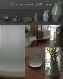 Crackle glaze ceramics and Terracotta clay pots collection  3D model
