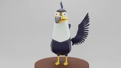Crazy Toucan cartoon bird 3D model  Low-poly 3D model