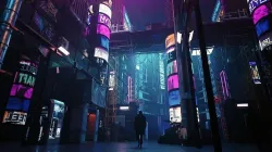 Detail Cyberpunk Scene 3D Blend File Textured FBX OBJ MTL Files 3D model