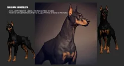 Doberman model STL 3D print model
