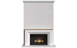 Fireplace stone modern ArtDeco Decorative brick white wall 3D model