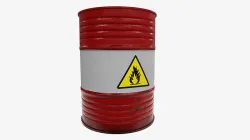 Flammable Barrel Low-poly 3D model