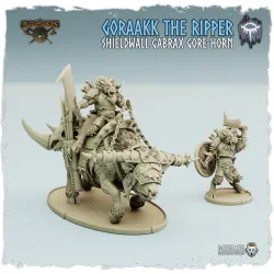 Fomoraic Shieldwall Goraakk the Ripper, Gabrax Gore-Horn on Hoof and on Tarvocx