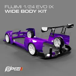 Fujimi Mitsubishi Evo IX custom wide body kit 3D print model