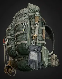 Game-Ready Hiking Backpack Low-poly 3D model