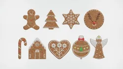 Gingerbread Christmas Cookie Set 1 3D model
