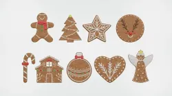 Gingerbread Christmas Cookie Set 2 3D model