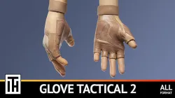 Glove Tactical 2 Low-poly 3D model