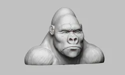 Gorilla bust head a03 3D print model