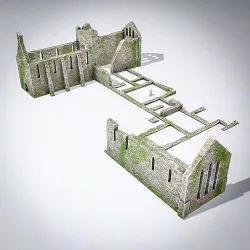Grey Abbey - ruined church Low-poly 3D model