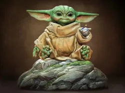 Grogu baby yoda statue 3D print model
