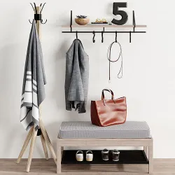Hallway Floor Hanger Shelf Bench Pottery Barn Bag 3D model