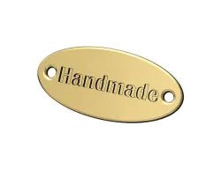 Handmade engraved oval ID bracelet plates tag Britannic font 3D print model