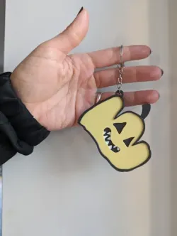 Happy Pumpkin Doodle Keychain