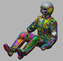 human 3d model of aircraft pilot figure scaled 1/6