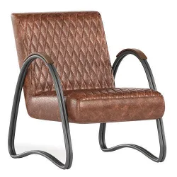 INDUSTRIAL ARMCHAIR IVY COGNAC ECO LEATHER 3D model