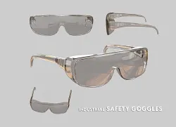 Industrial SAFETY GLASSES transparent Low-poly 3D model