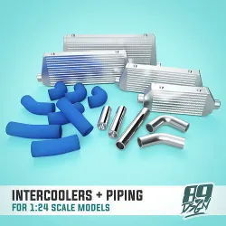Intercoolers and connections - big set for 1-24 scale modelling  3D print model