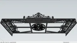 Iron Glass Roof Art Mounted Villa Facade 3D model 3D model